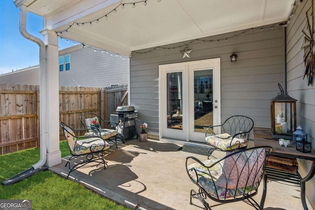 view of patio featuring grilling area