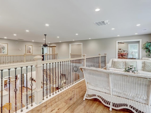 interior space with light hardwood / wood-style floors