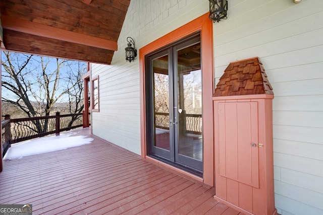 deck featuring french doors