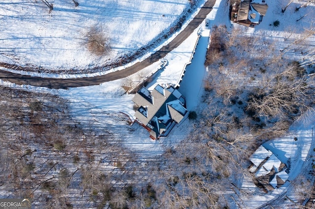 view of snowy aerial view