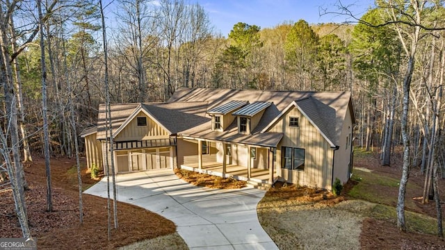 view of front of home with a porch