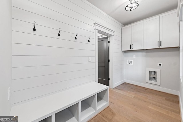 mudroom featuring light hardwood / wood-style floors