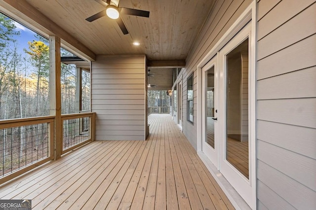 deck with ceiling fan