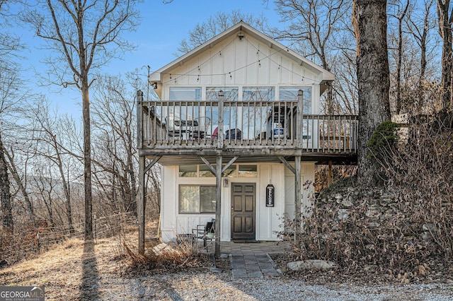 view of front of house with a deck