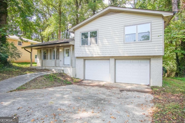 split level home featuring a garage