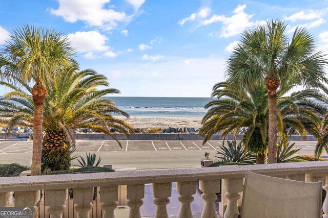 water view with a view of the beach
