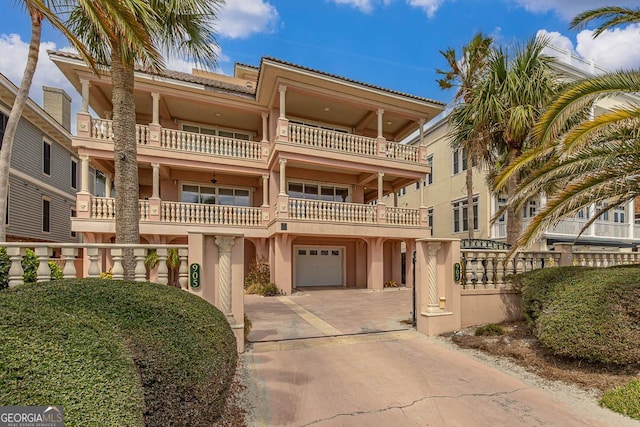 view of property with a garage