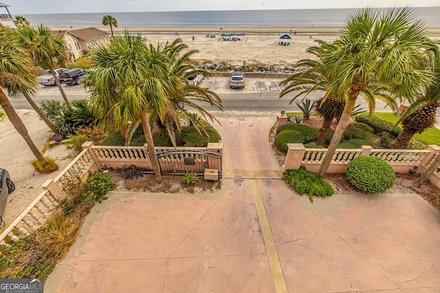 view of property's community with a water view