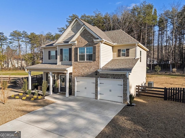 view of front of home featuring a garage