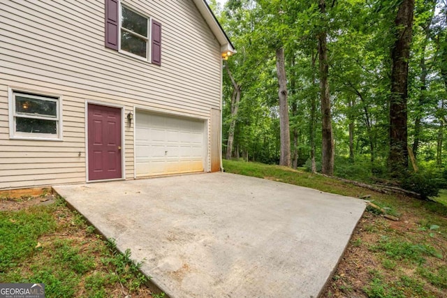 view of garage