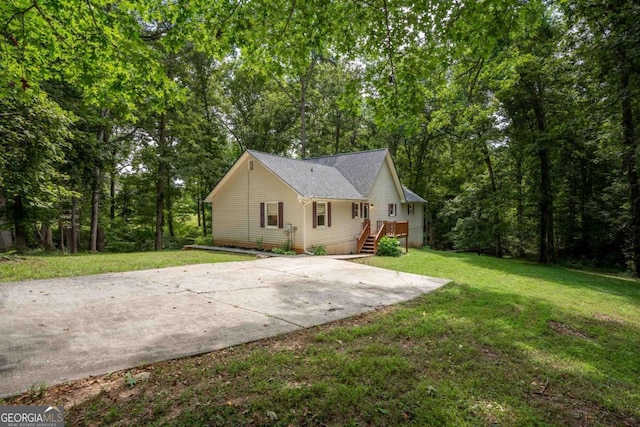 exterior space with a lawn