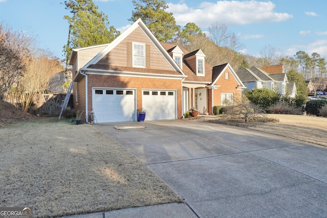 view of front property with a garage