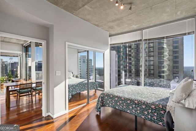 bedroom featuring hardwood / wood-style floors