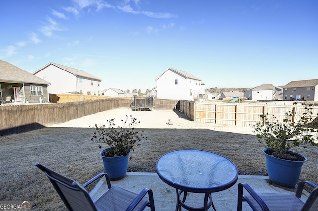 view of patio featuring a trampoline