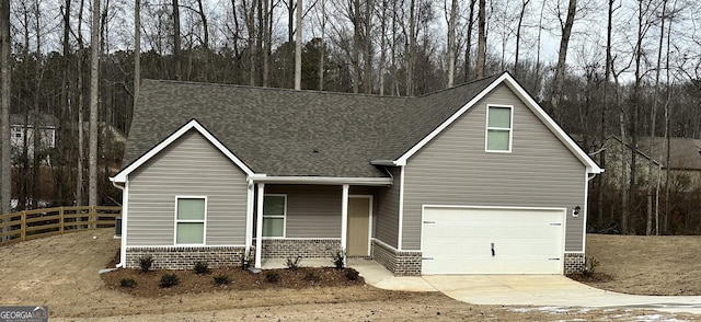 view of front facade with a garage