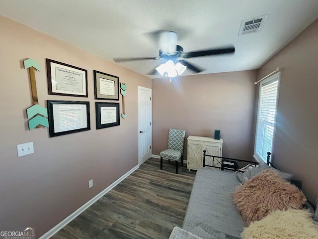 living area featuring dark hardwood / wood-style flooring