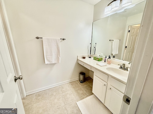 bathroom featuring vanity and tile patterned flooring