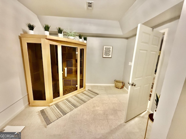 bathroom with tile patterned flooring