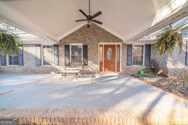 view of patio / terrace with ceiling fan