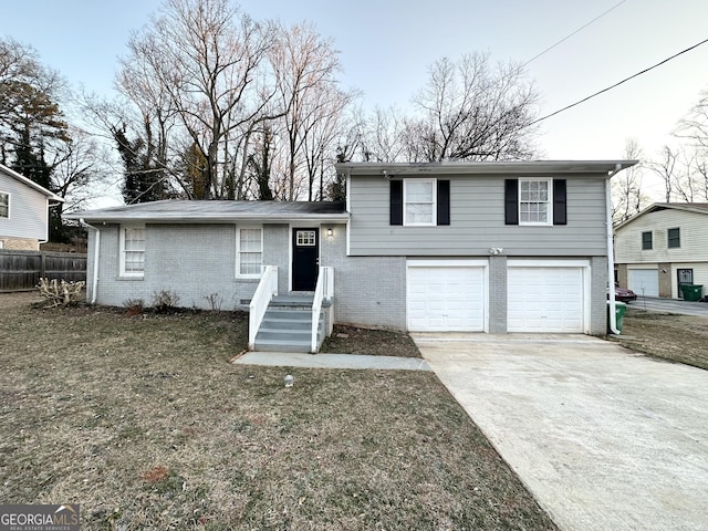 tri-level home with a garage