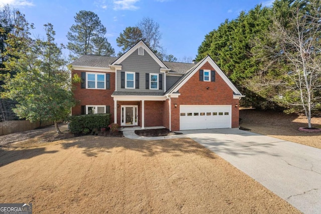 view of front facade with a garage