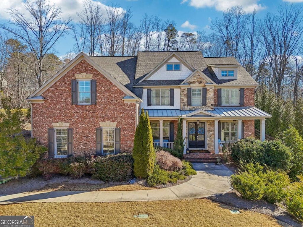 view of front of property featuring a porch