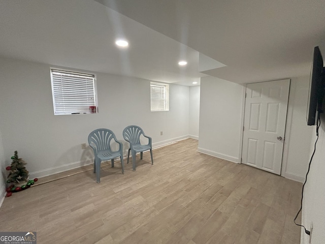 unfurnished room featuring light hardwood / wood-style flooring