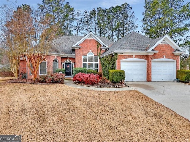 view of front of house with a garage