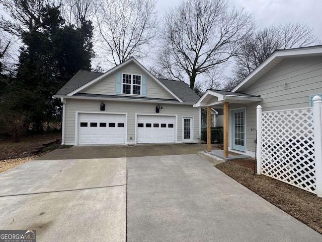 view of front facade with a garage