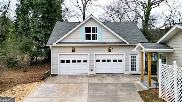 view of garage