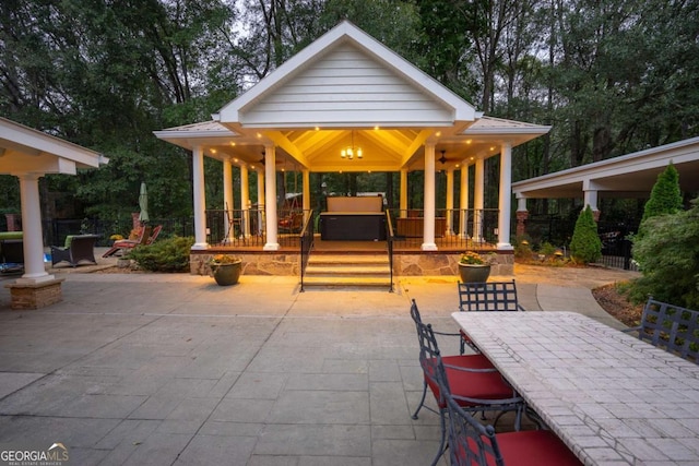 view of patio with a gazebo