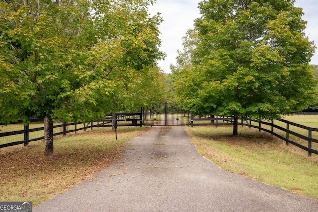 view of street featuring a rural view