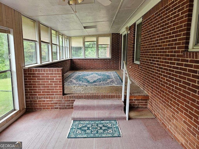 view of unfurnished sunroom