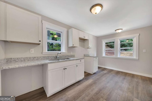 kitchen featuring plenty of natural light, sink, and white cabinetry