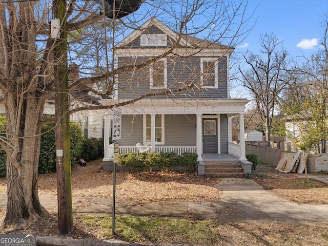 view of front of home with covered porch