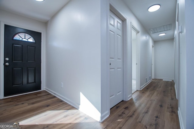 entryway featuring dark hardwood / wood-style floors