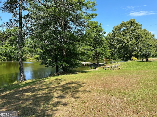 view of yard featuring a water view