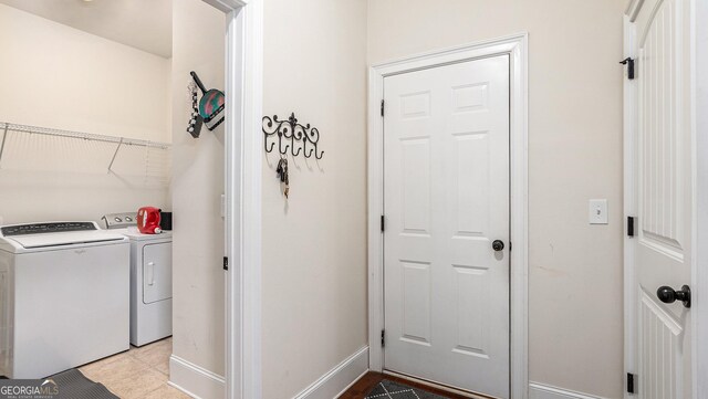 bathroom featuring independent shower and bath, crown molding, and tile patterned flooring