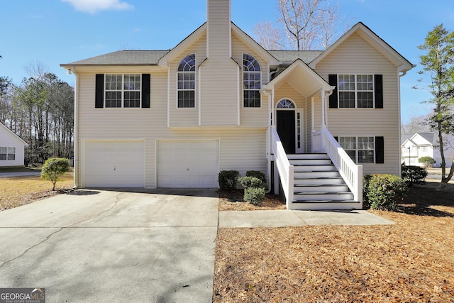 split foyer home with a garage