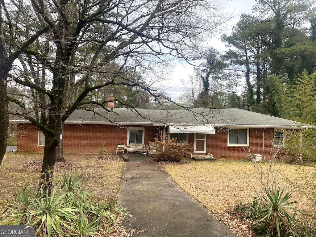 view of single story home