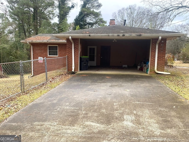 view of single story home