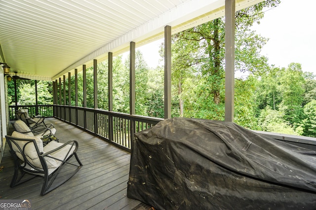 deck with a porch