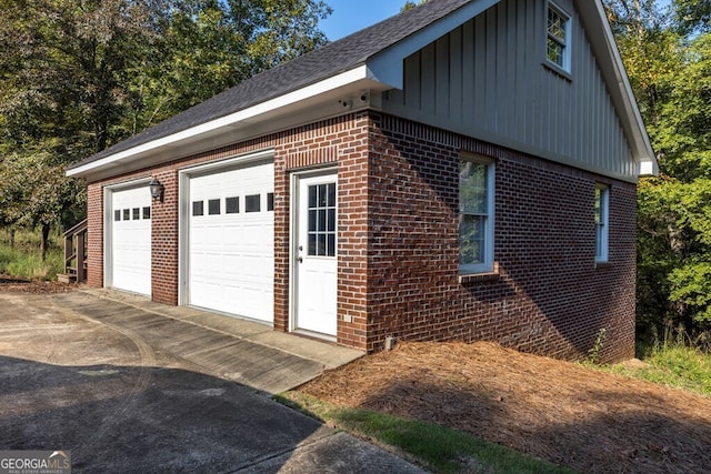 view of garage