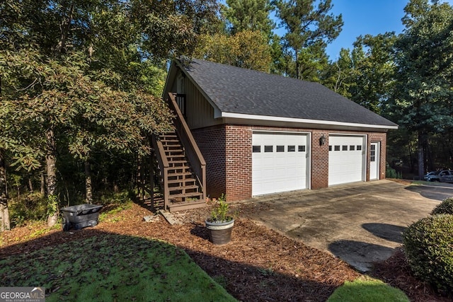 view of garage