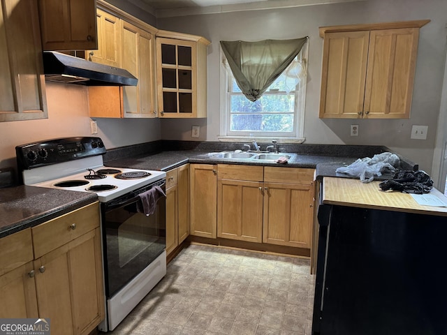 kitchen featuring sink and electric range