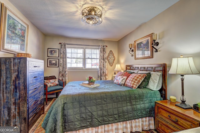 bedroom featuring a textured ceiling