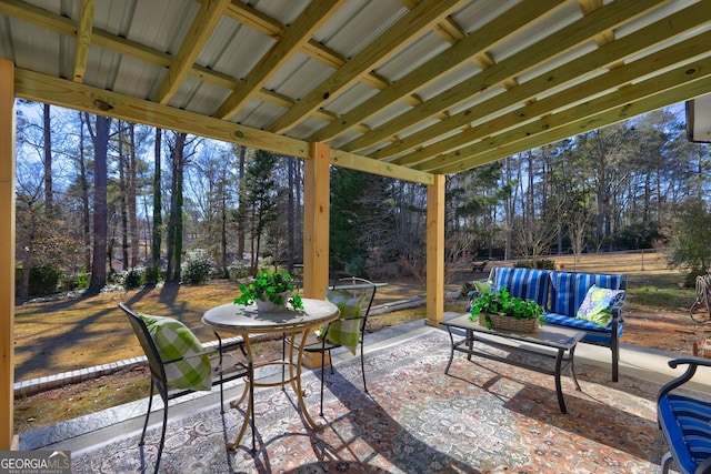 view of patio / terrace with an outdoor hangout area