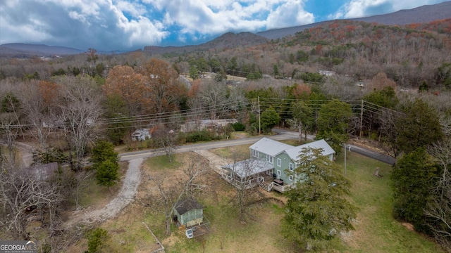 bird's eye view featuring a mountain view