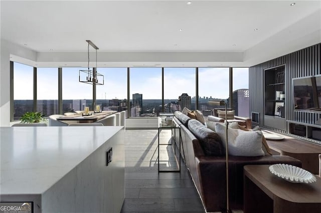 living room featuring hardwood / wood-style floors