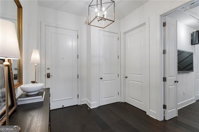 foyer featuring dark hardwood / wood-style flooring